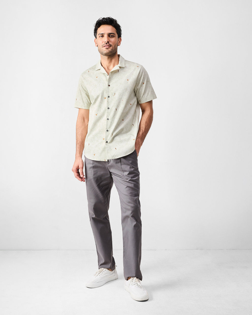 Mistari Shirt - Beige Print