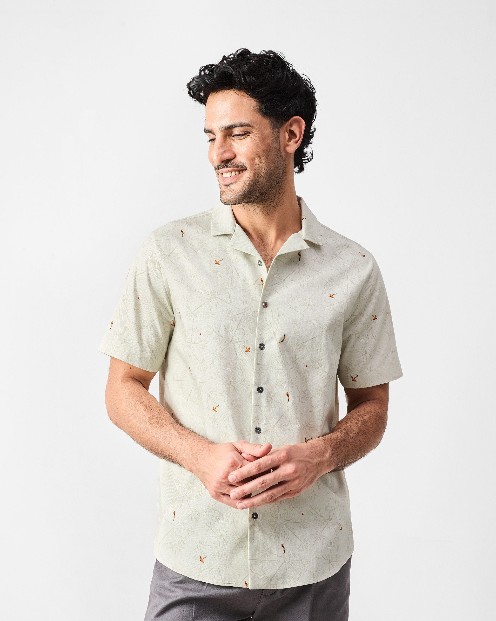 Mistari Shirt - Beige Print
