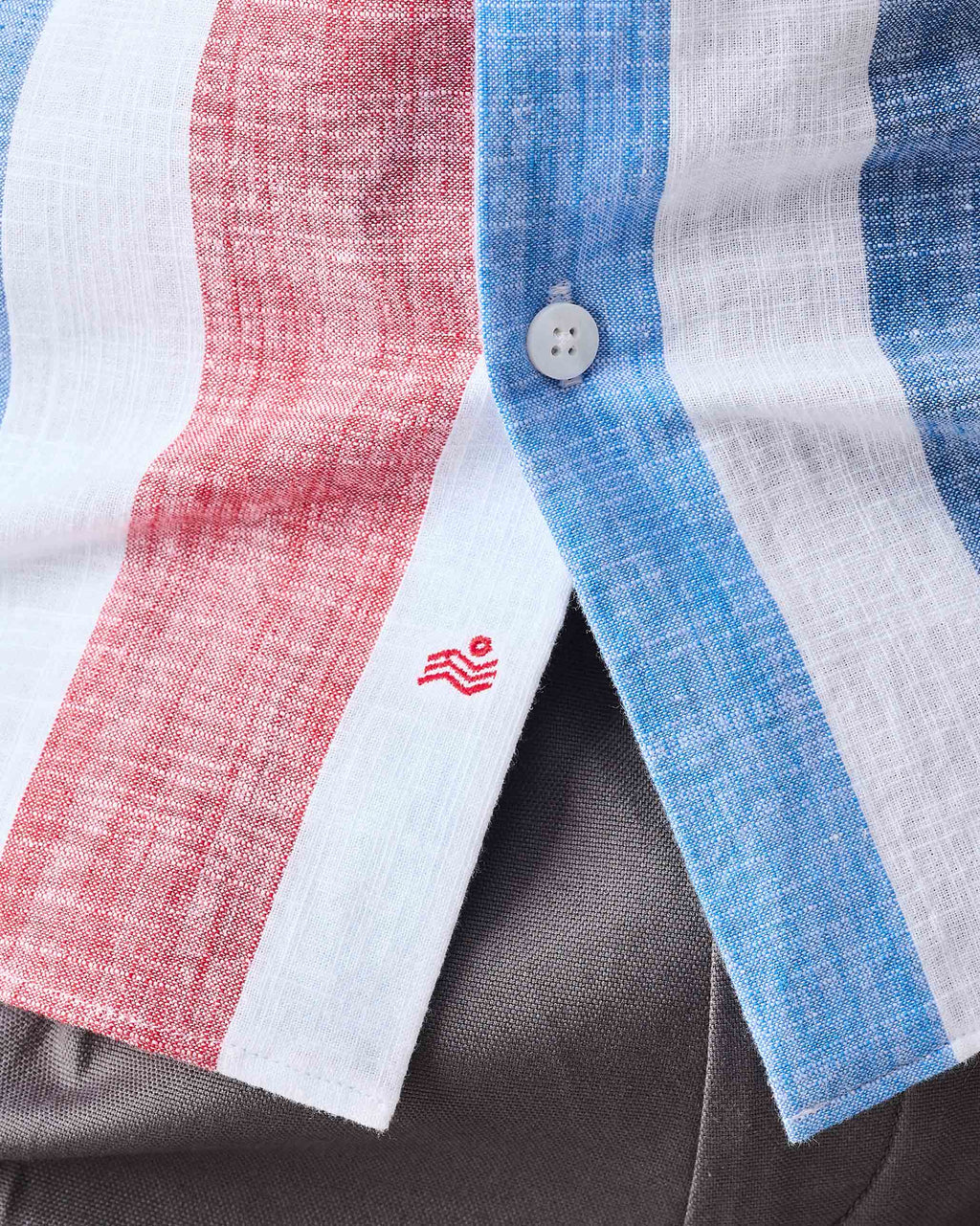 Half Sleeves Shirt - Blue & Red Stripes
