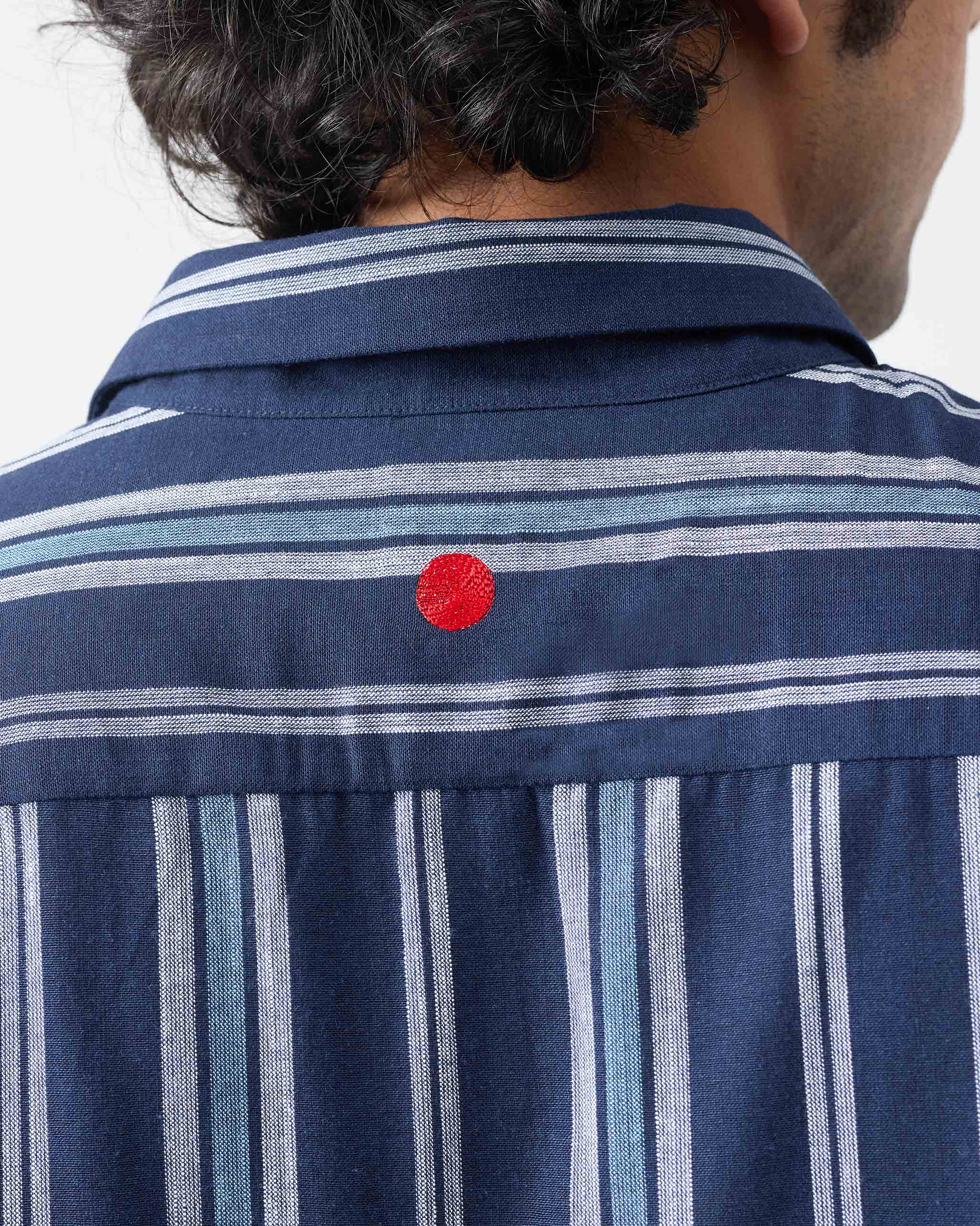 Comoros Kurta - Blue & Navy Stripes