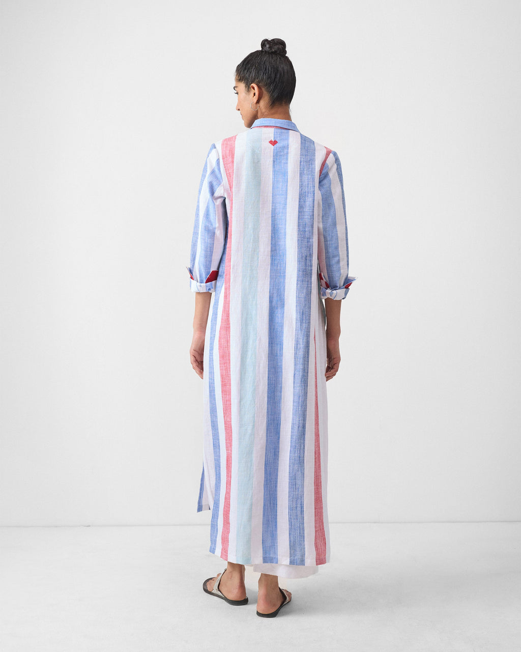 Many Moons Kurta - Blue & Red Stripes