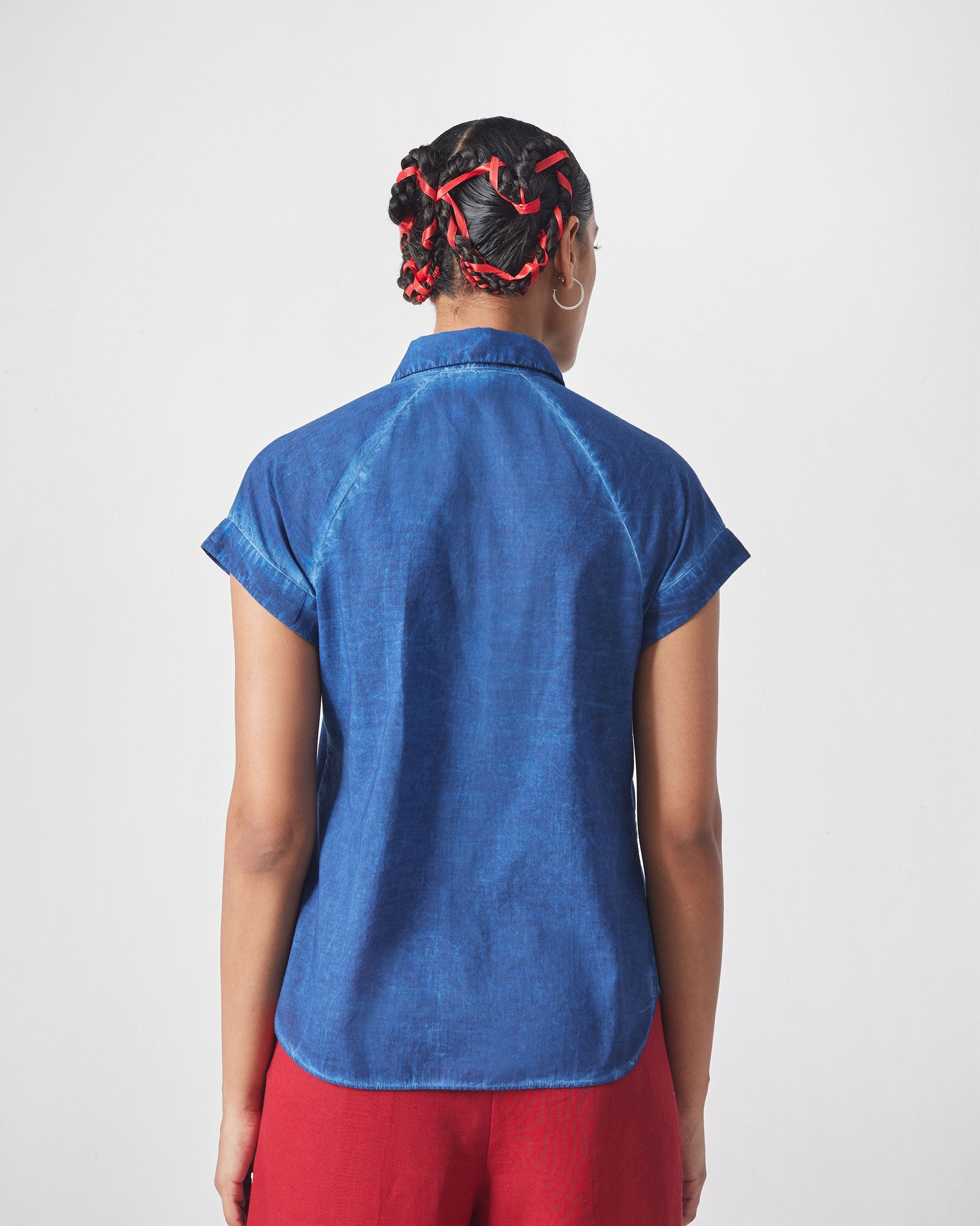 Raglan Sleeves Shirt - Blue