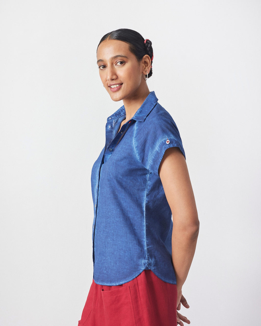 Raglan Sleeves Shirt - Blue