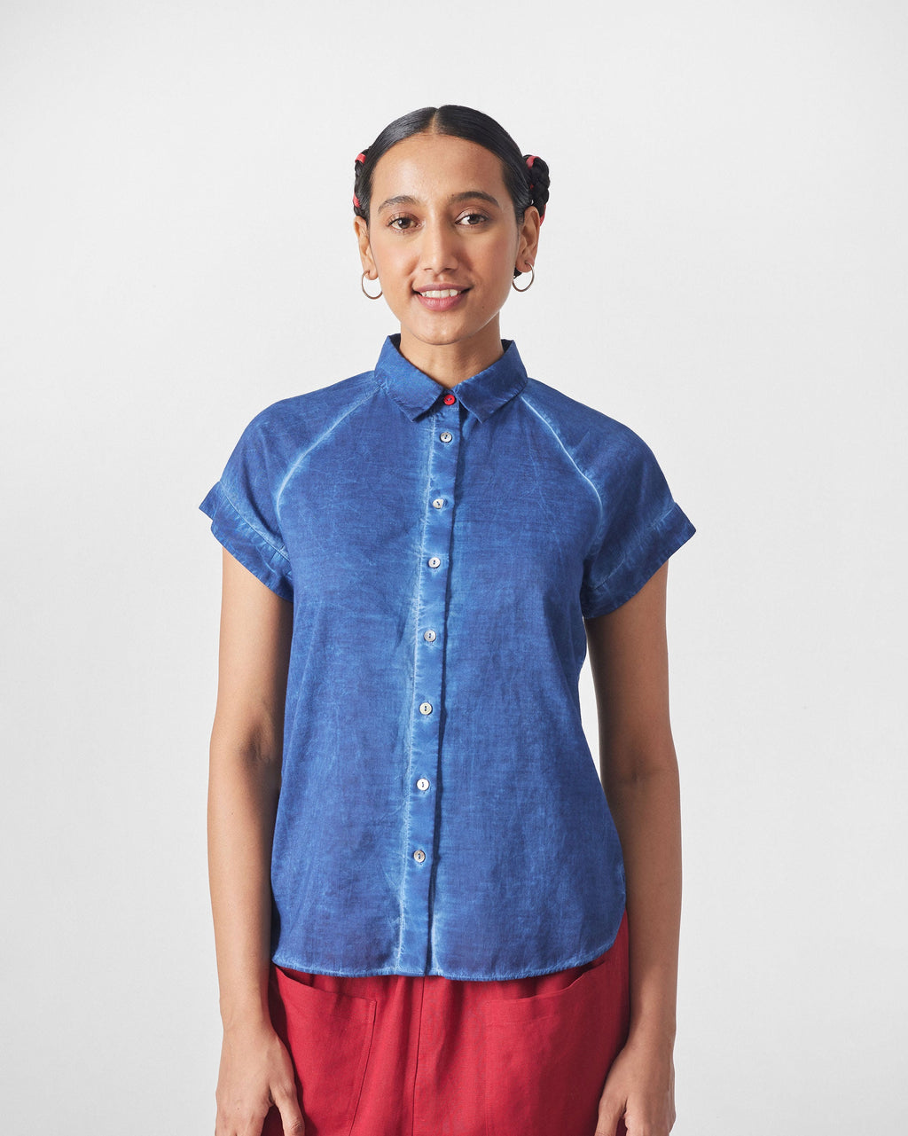 Raglan Sleeves Shirt - Blue