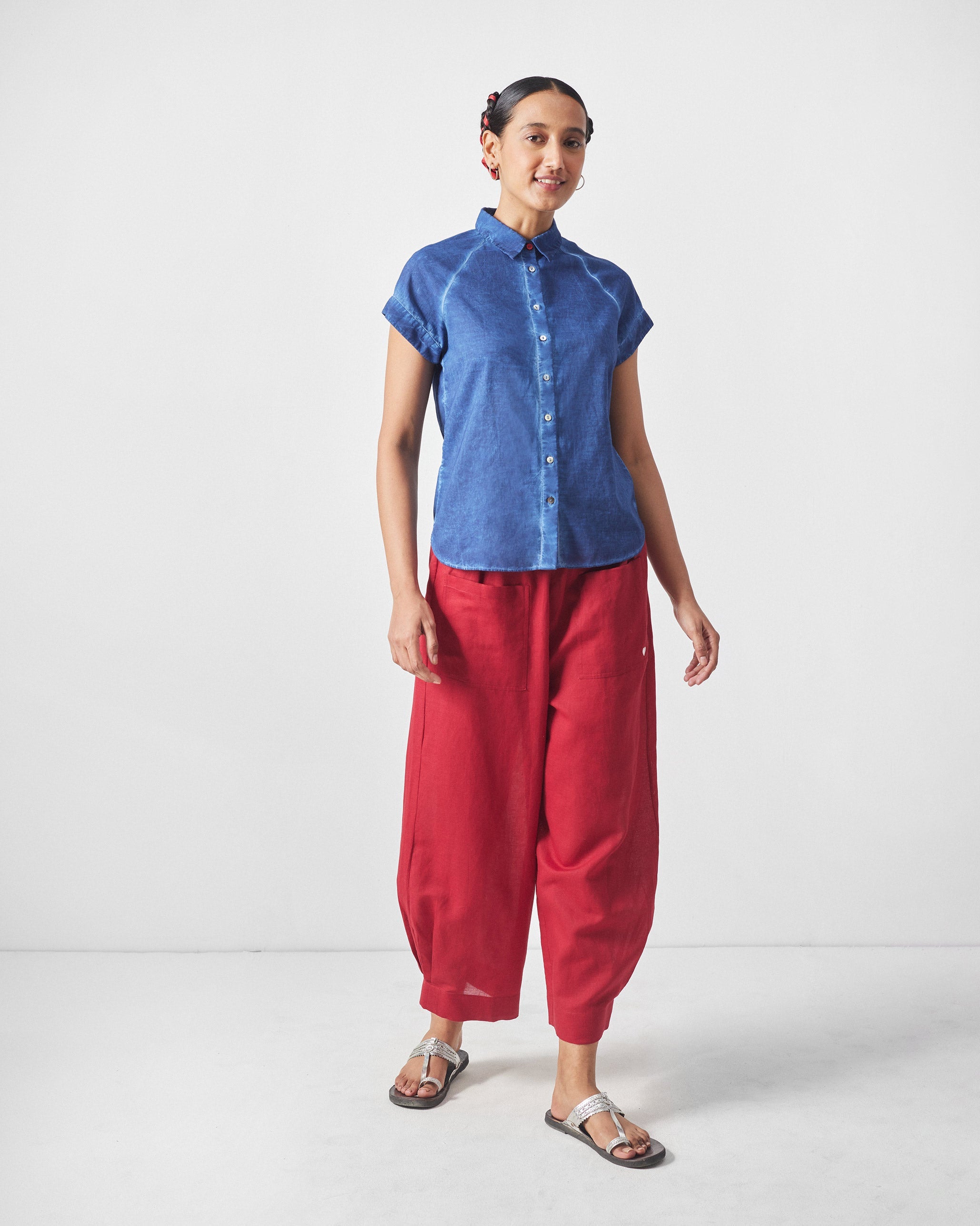 Raglan Sleeves Shirt - Blue