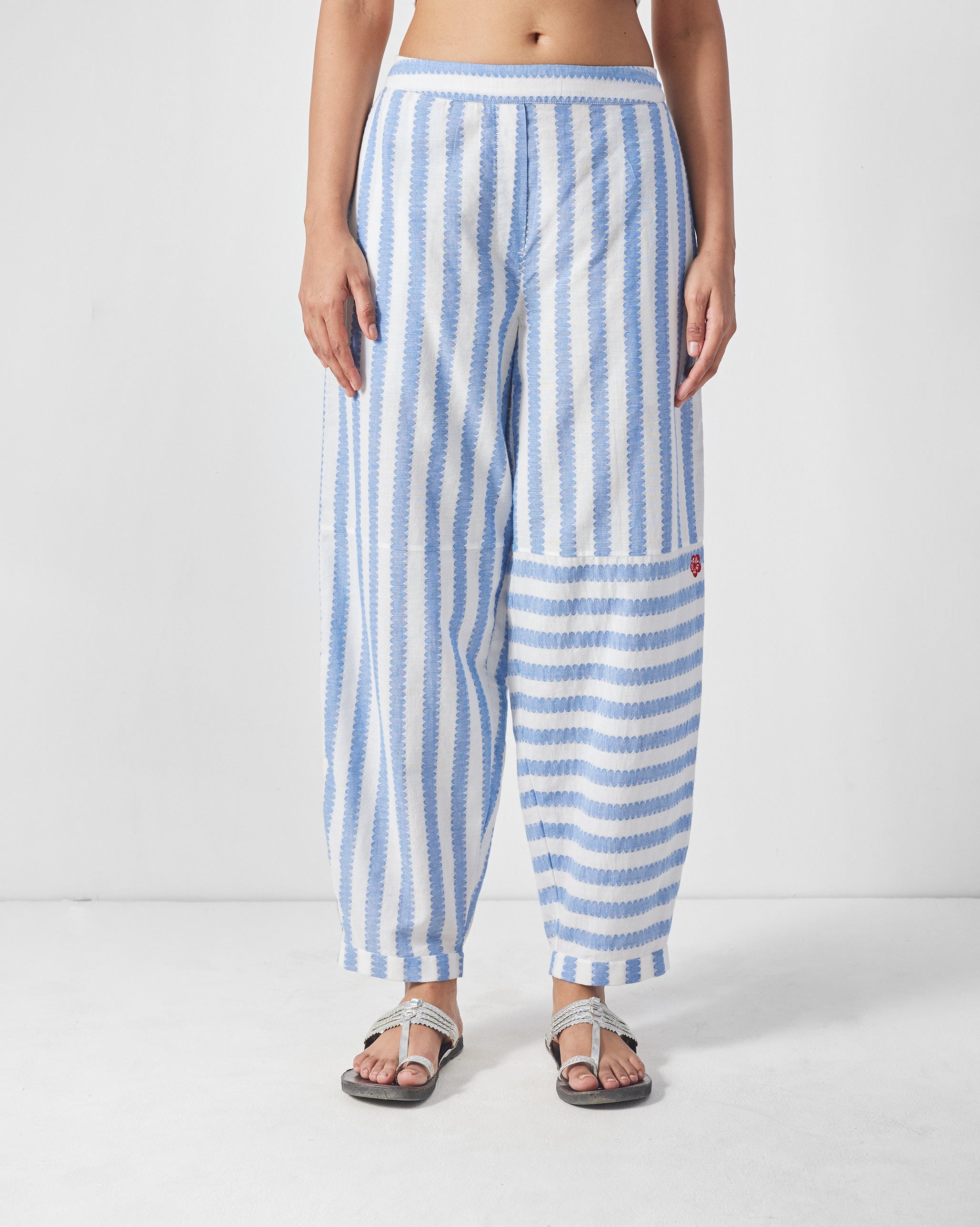 Akira Pants - Blue & White Stripes