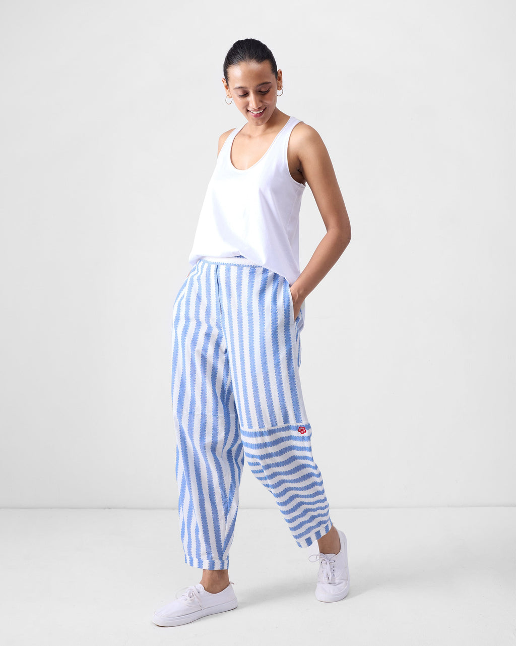 Akira Pants - Blue & White Stripes